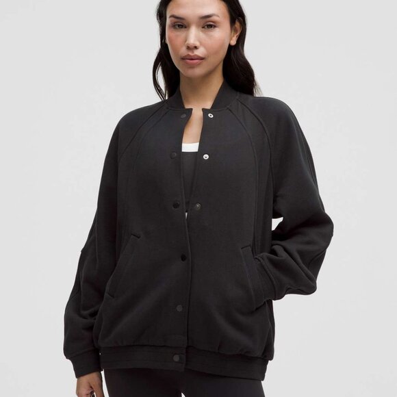 Lululemon Scuba Oversized Collegiate Jacket Black - Picture 1 of 4